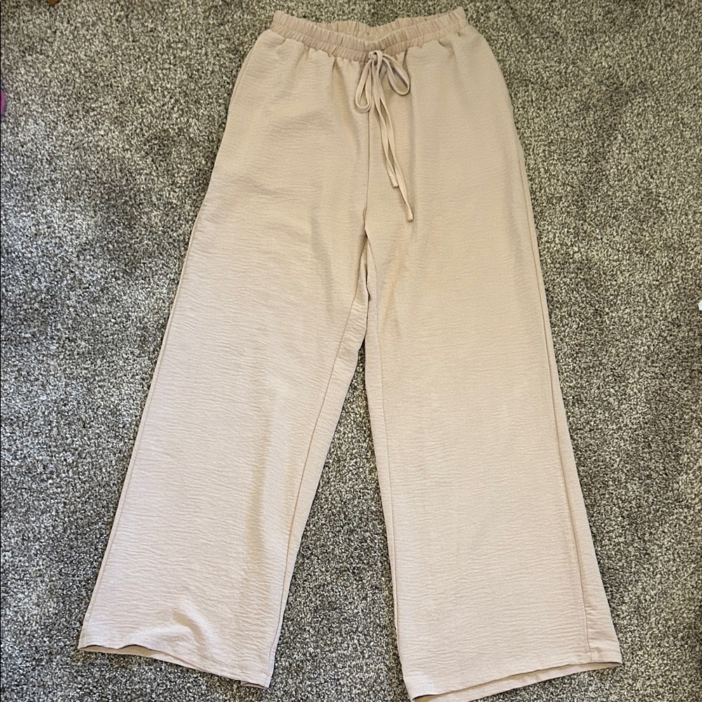 Source Unknown Cream Wide Leg Pants